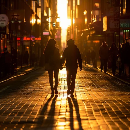 golden hour stroll stockcake